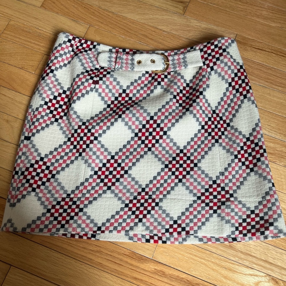 Vintage Juicy Couture Wool Red and White Mini Skirt